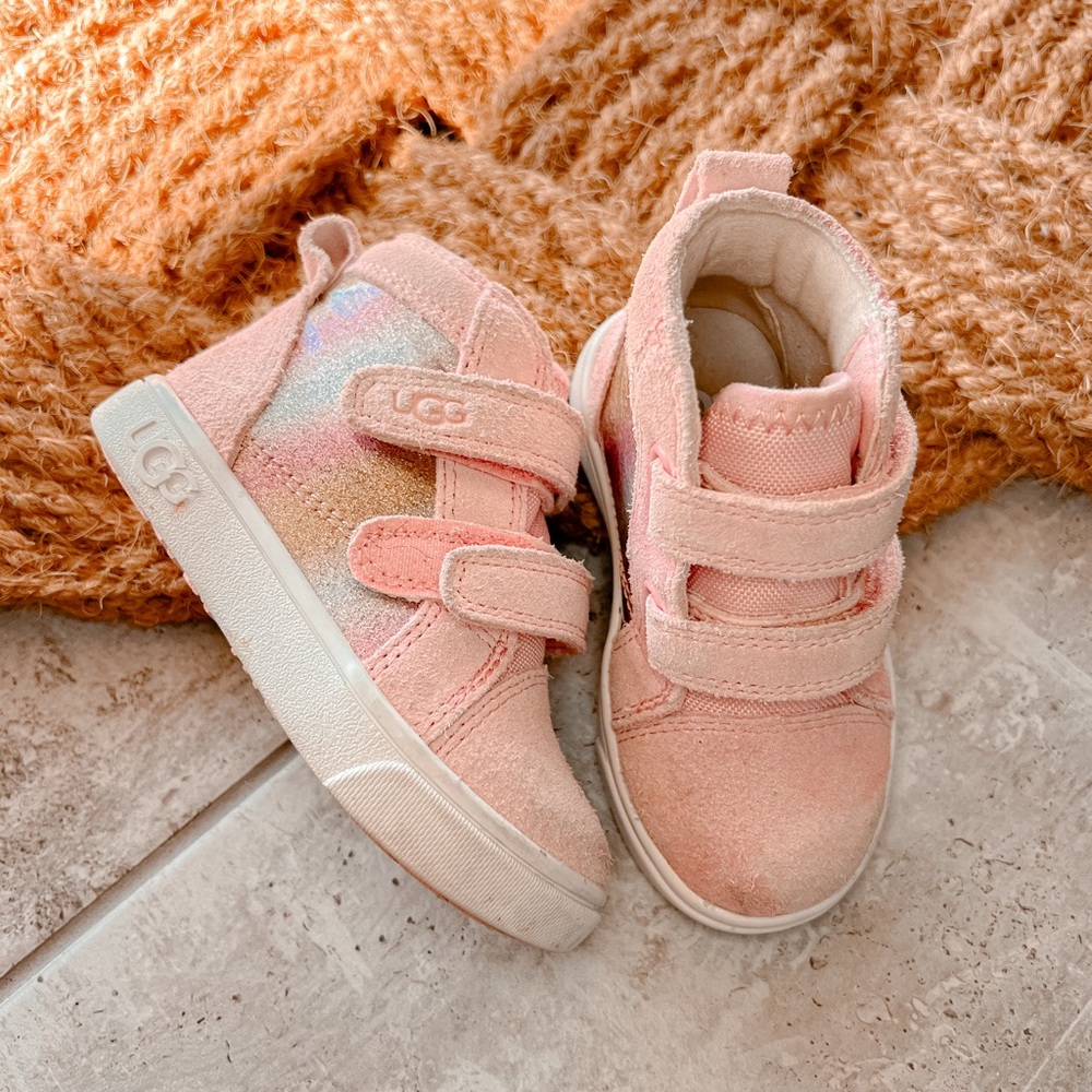 PINK RENNON GLITTER TODDLER VELCRO SNEAKERS